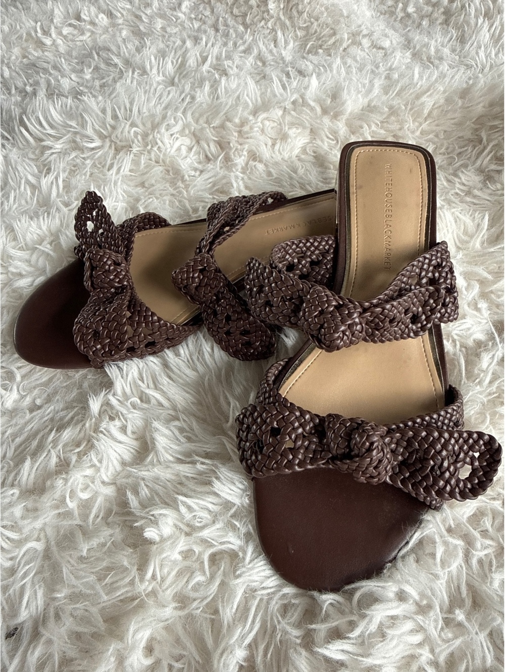 White House Black Market Rocky Cliff Braided Flat Sandal Size 7.5